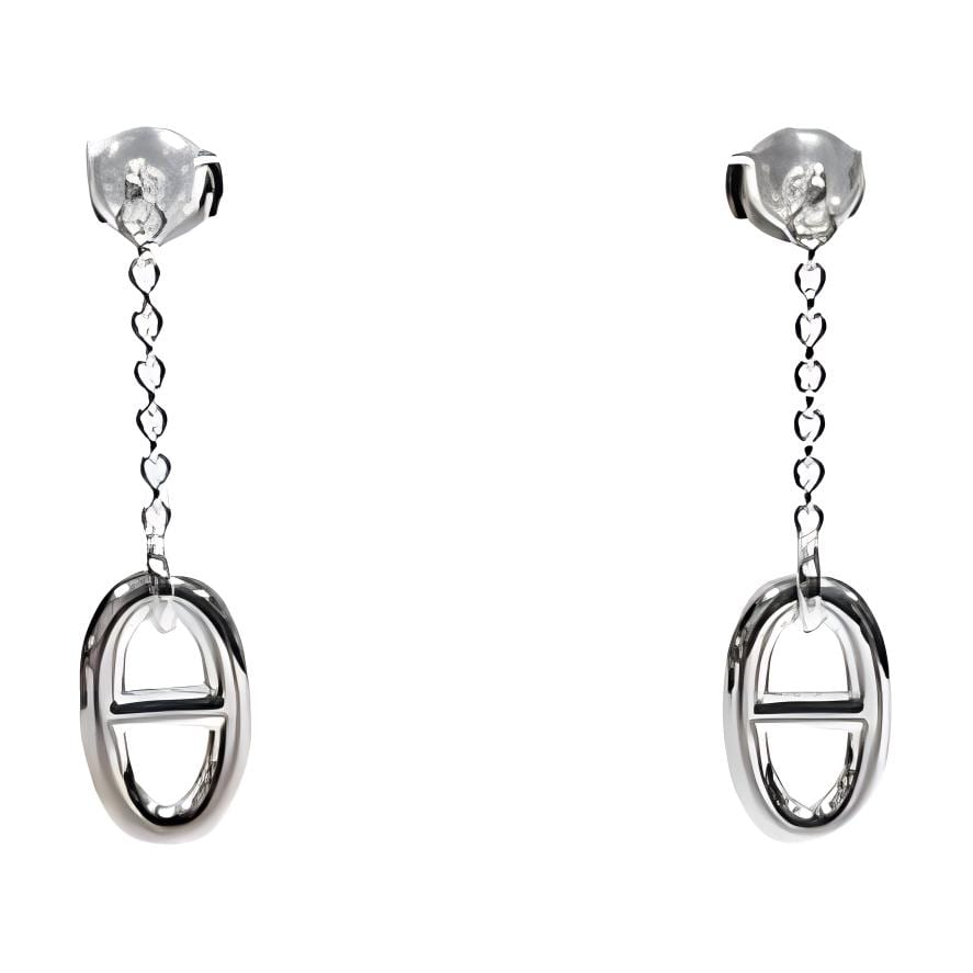 HERMES 925 Sterling Silver Earrings Women's Silver H108618Bv00