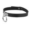 Unisex Gothic Circle Choker Collar Pendant Faux Leather Chain Neck Ring Necklace