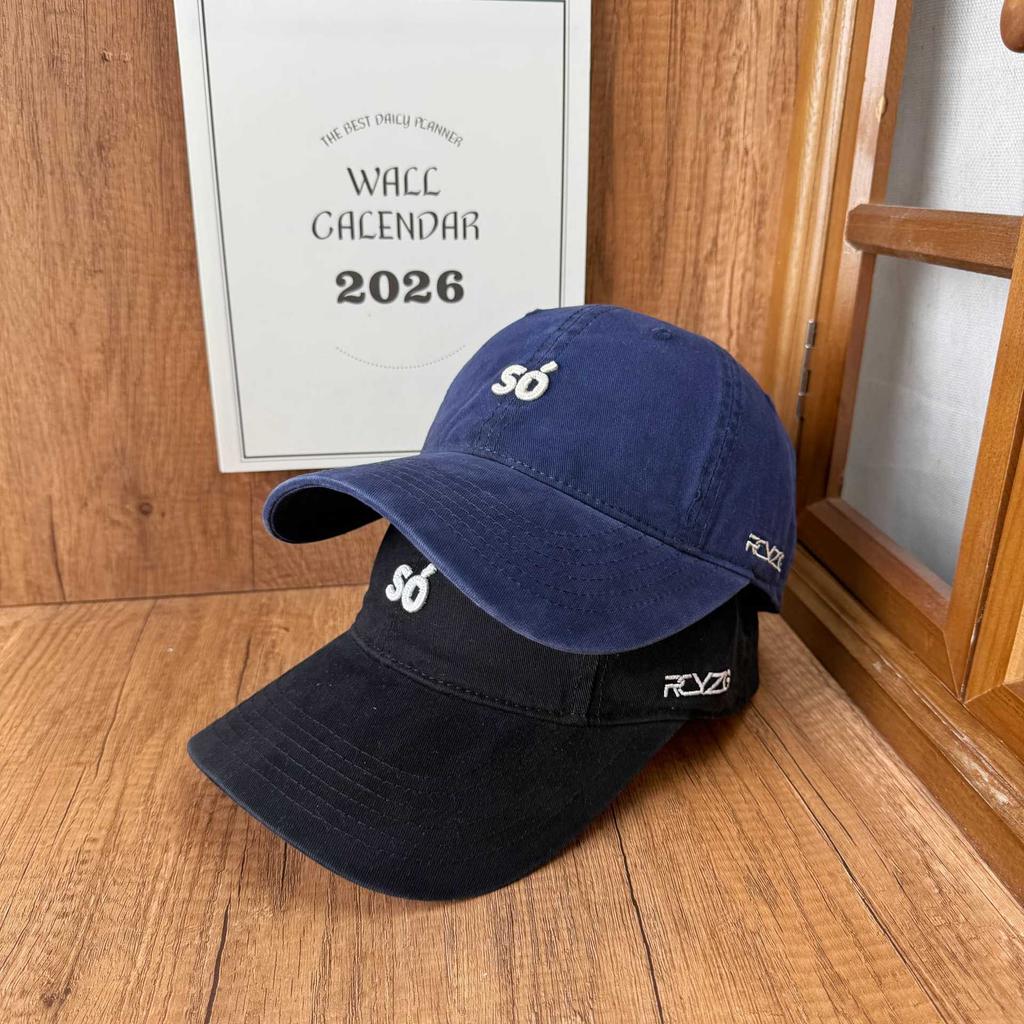 Outdoor casual washed baseball cap women's new S O embroidered soft top adjustable face small sunscreen visor