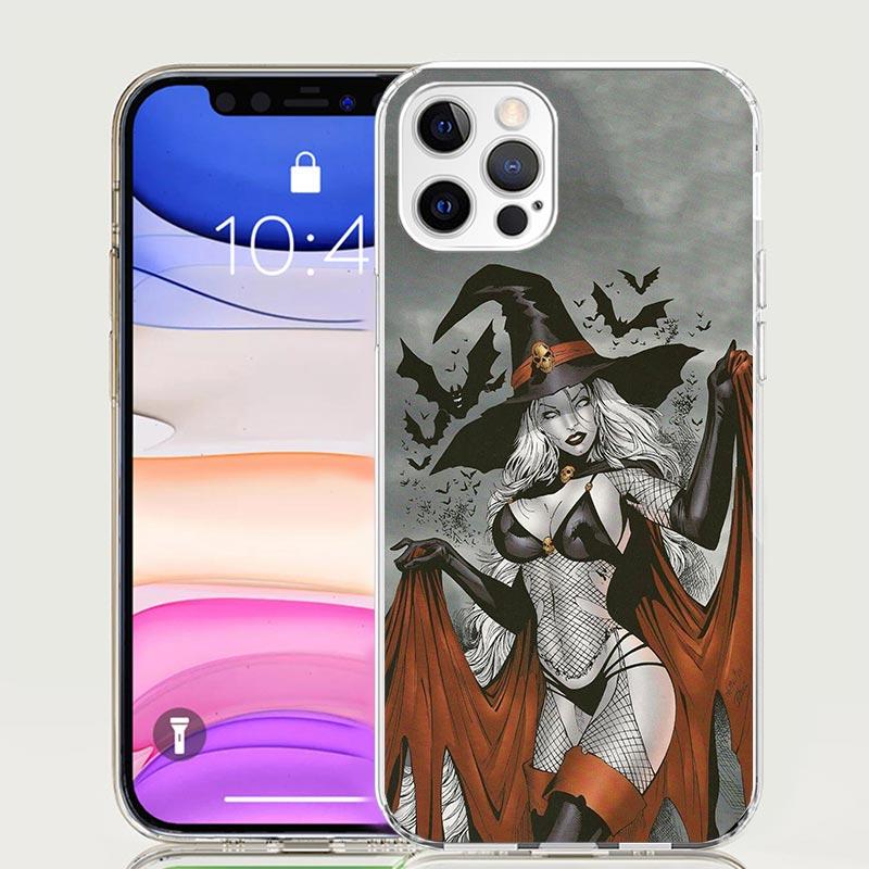 Сексуальный Хэллоуин Красивые Девушки Чехол для Телефона для Apple iPhone 17 Air 16 15 Plus 14 + 13 Mini 12 11 Pro Max 7 8 SE 16Max Мягкий Чехол Cov