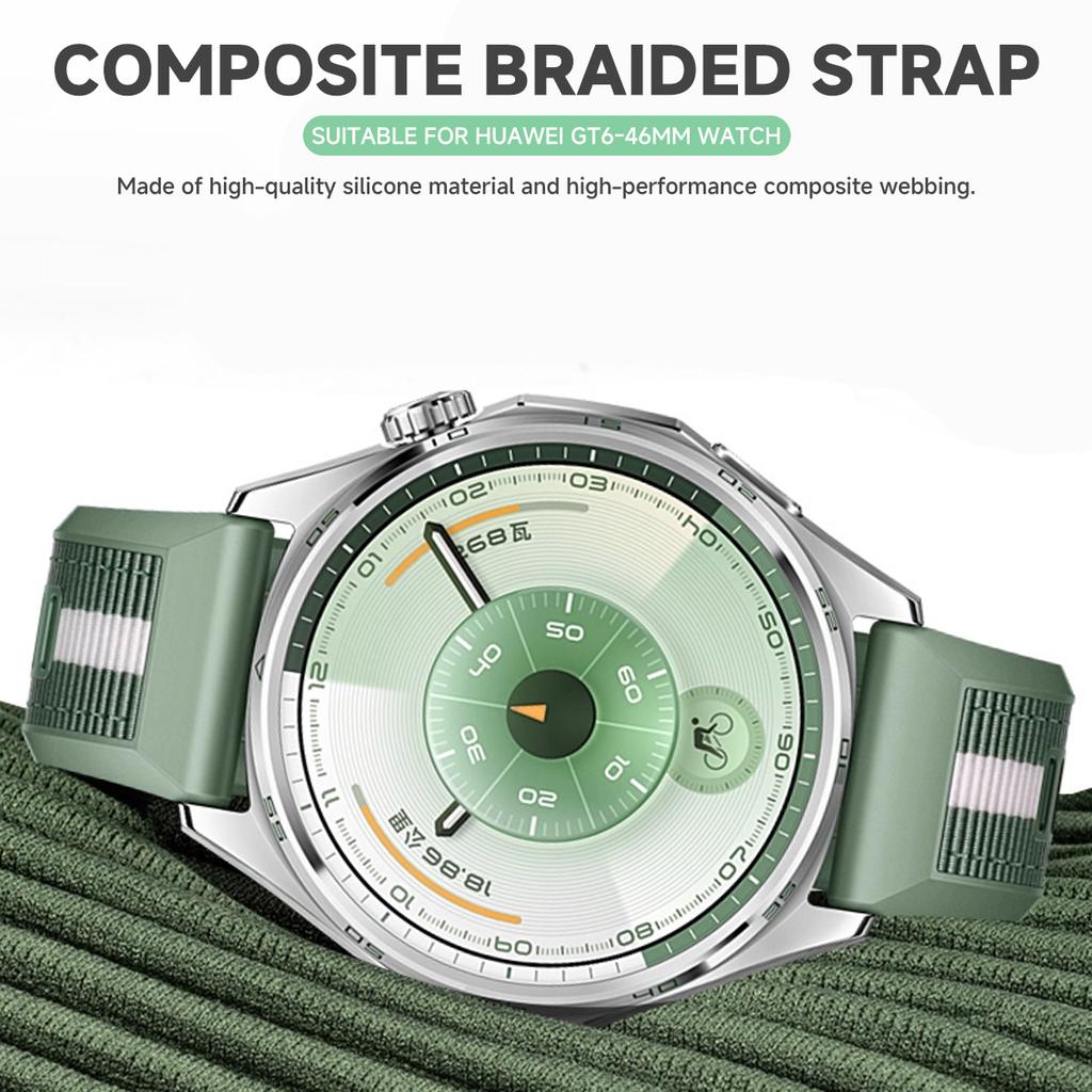 22mm Nylon Weave Silicone Strap for Huawei Watch GT6 Pro 46mm Band Wristband for Huawei GT5/GT4/GT3 46mm Bracelet Watchband