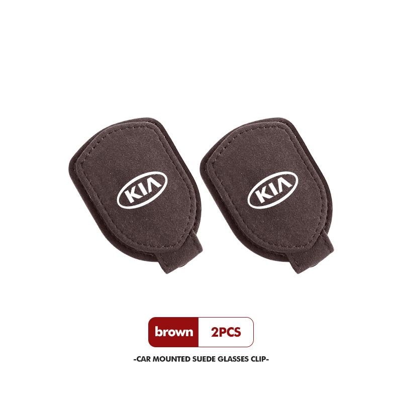 AHH1 Car Glasses Holder Sun Visor Clip Suede Eyeglasses Hanger Ticket Card Storage Clamp For KIA K5 K2 Rio Optima Sportage Venga