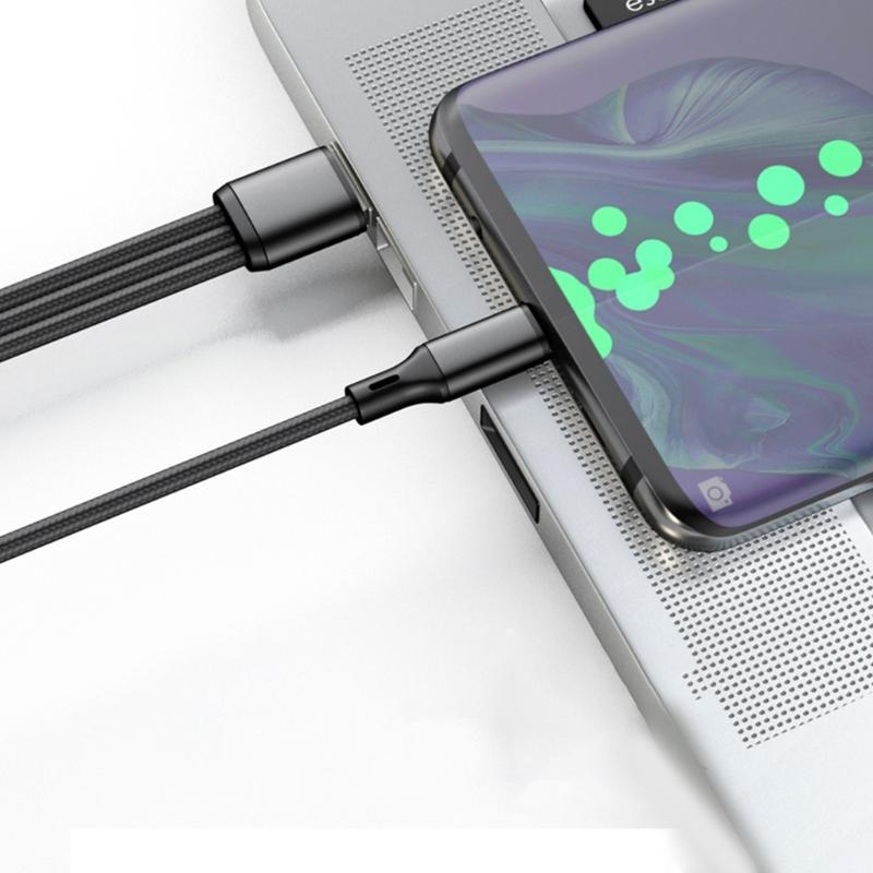20 см/116 см 3 в 1 Кабель для быстрой зарядки USB на 3x Type-C Зарядный кабель 5 В Несколько портов Type-C Зарядная линия