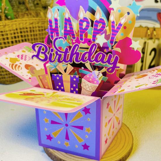 С днем рождения Pop-Up Card 3D Подарочная коробка на день рождения для женщин и мужчин Складная