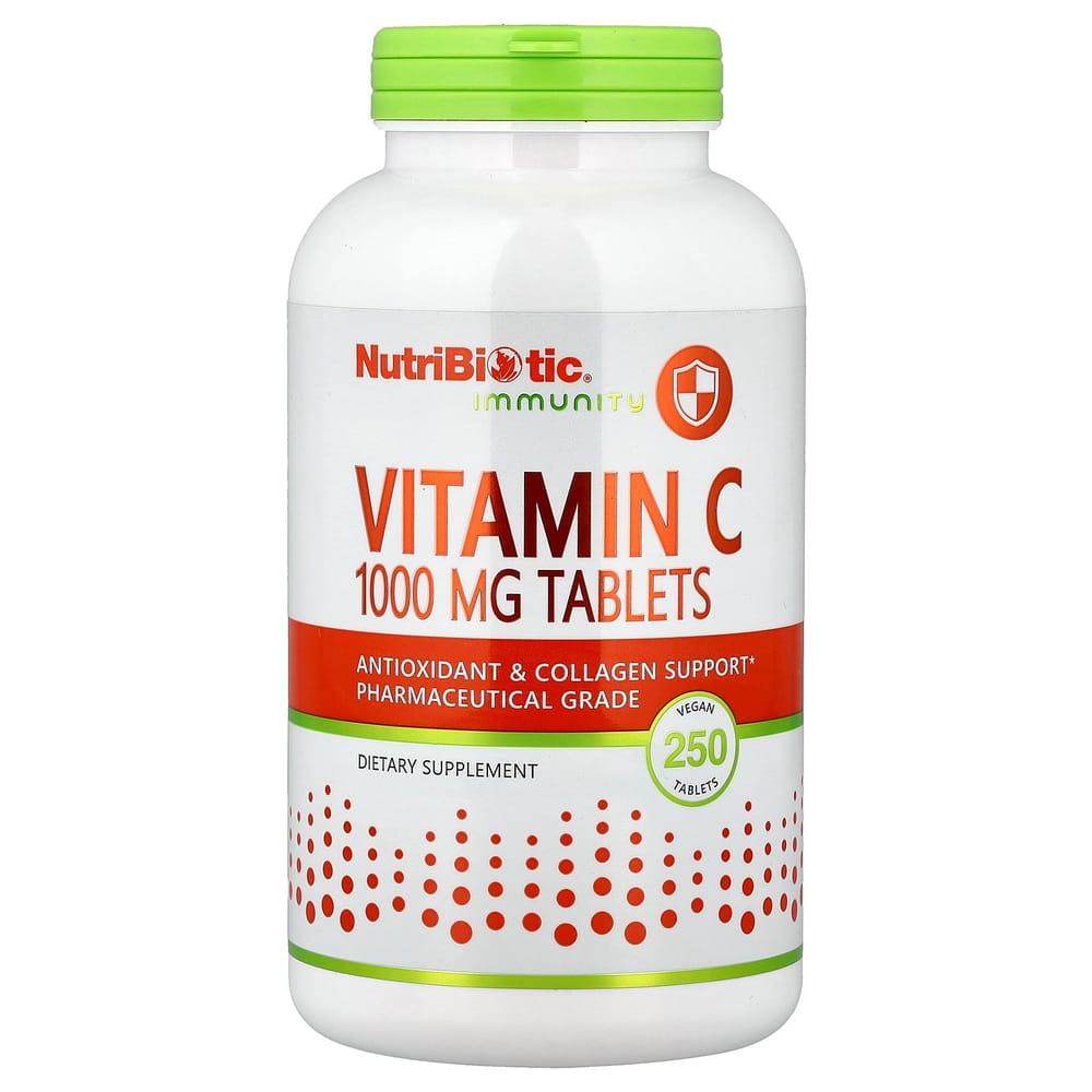 NutriBiotic Vitamin C 1000mg Vegan Tablets, 250 Count