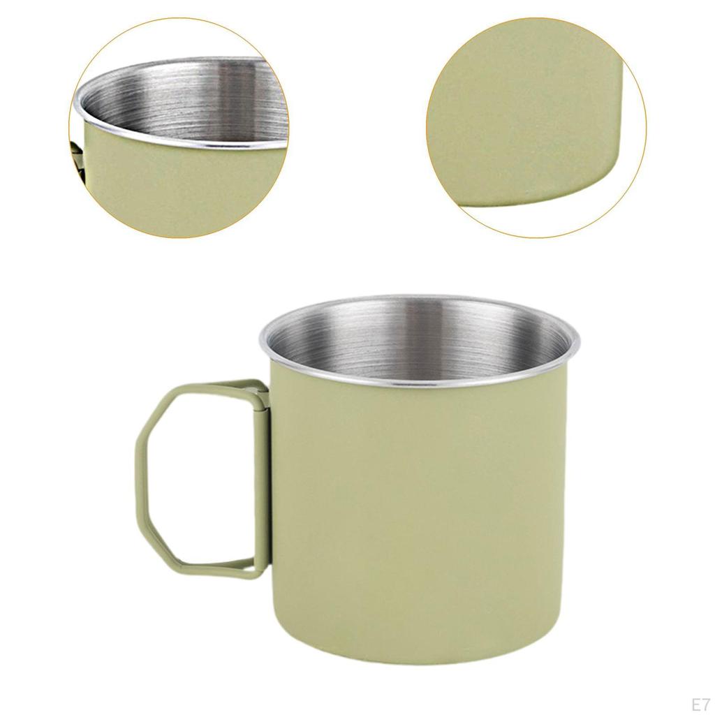 Кружка для кемпинга из нержавеющей стали 304 со складными ручками для кофе