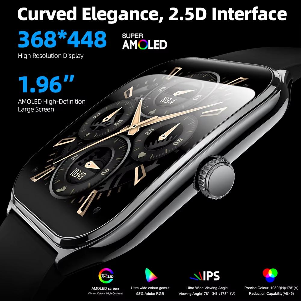 Новые ультратонкие AMOLED смарт-часы 2025 для мужчин, 386*448 HD экран, модный спортивный браслет для женщин, BT звонки, водонепроницаемые смарт-часы