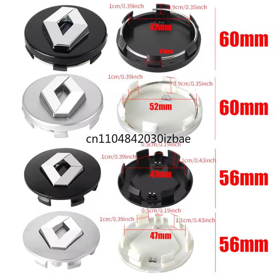 High quality For Renault Megane Trafic Captur Emblems Kangoo Zoe 4PCS 56mm 60mm Car Wheel Center Cap Logo Hub Badge Rims Cover Z999