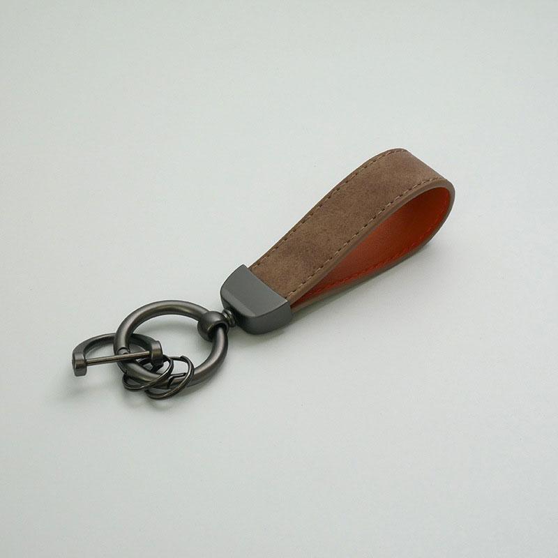 1PC Bag Pendants Leather Car Key Rings Leather Keychain Pure Color Buckle Cars Key Ring Gifts