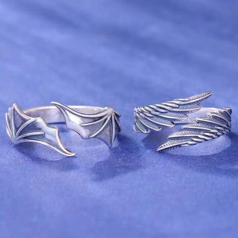 Крыло ангела и демона, пары, кольца для женщин, кольца в стиле хип-хоп, открытое кольцо, ювелирные изделия для большого пальца