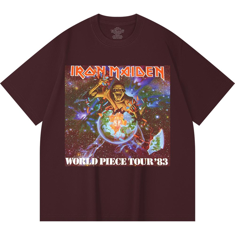 Хлопковая футболка плотностью 230 г/м² 100% Хлопок Heavy Metal Футболка с принтом рок-группы Популярная музыка Унисекс Тяжелая хлопковая футболка