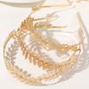 Golden Hollow Leaf Hair Hoop Elastic Metal Headband Decorative Women Thin Headdress Hair Accessories