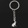 Fashion Keychain 26x14mm Rabbit Bronze Silver Color Pendants DIY Men Jewelry Car Key Chain Ring Holder Souvenir For Gift