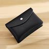 PU Leather Wallet Storage with Snap Button Minimalist Card Coin Check Receipt ID Tips Holder Organization PU Purse for Unisex