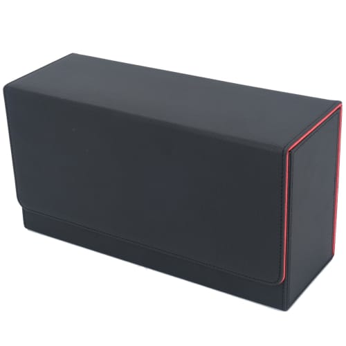 Hiro World Trade Deck Case, 1 PSA BGS 1/4" Screw-Down Compatible PU Leather Trading Card Case (Red, Large)