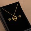 Набор ожерелий из нержавеющей стали с полым сердцем, женский нишевый дизайн, золотая подвеска, цепочка для ключицы