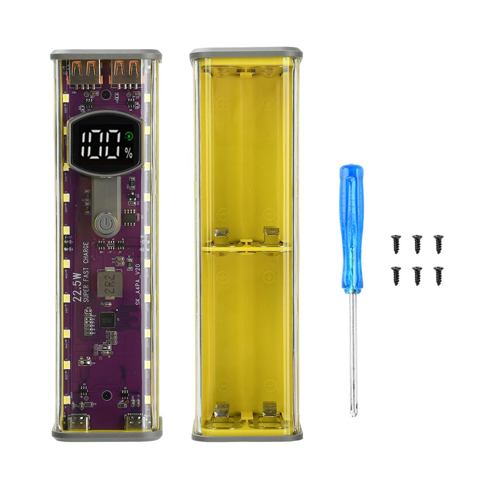 Корпус Power Bank для 8*18650 с быстрой зарядкой PD 22.5W, прозрачный, портативный, коробка для хранения аккумуляторов, DIY электронный набор, поддержка низкого тока
