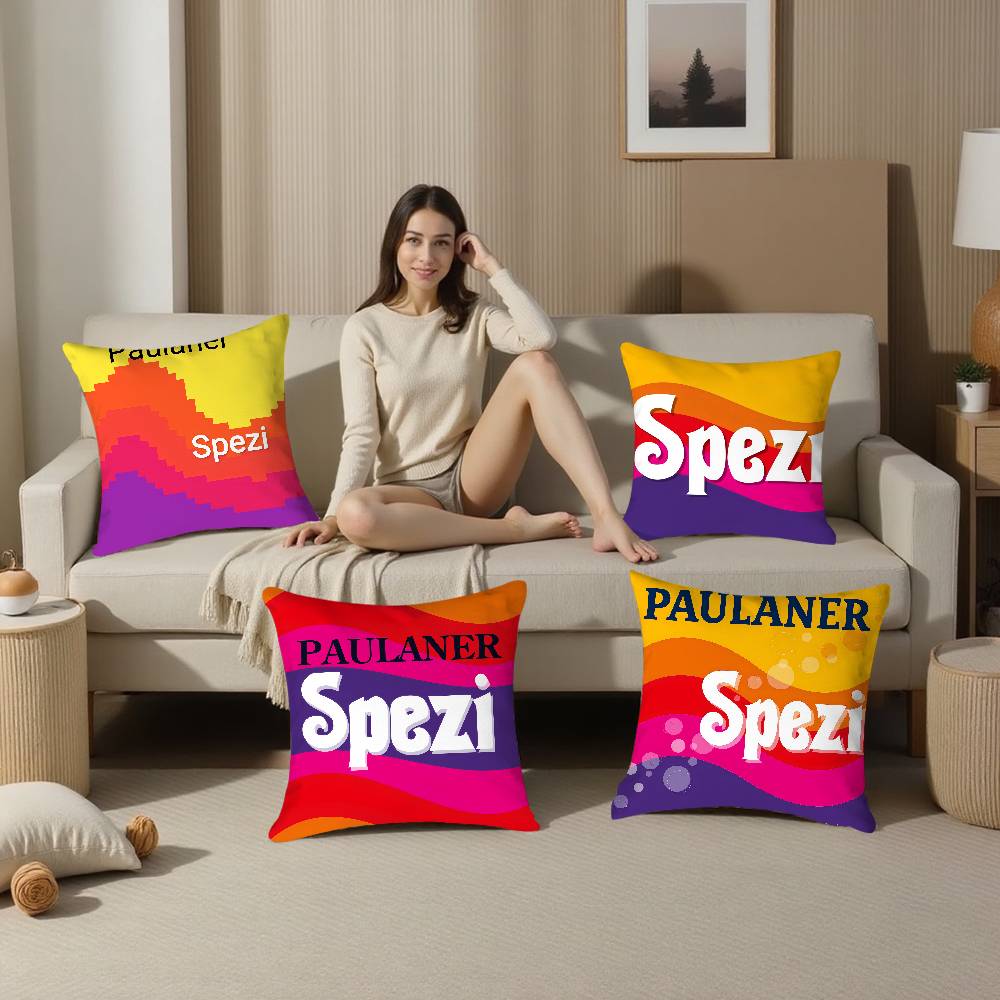 P-Paulaner Spezi Логотип Наволочка Диван Гостиная Спальня Двусторонняя Печать Квадратная Подушка Подушка для Сна