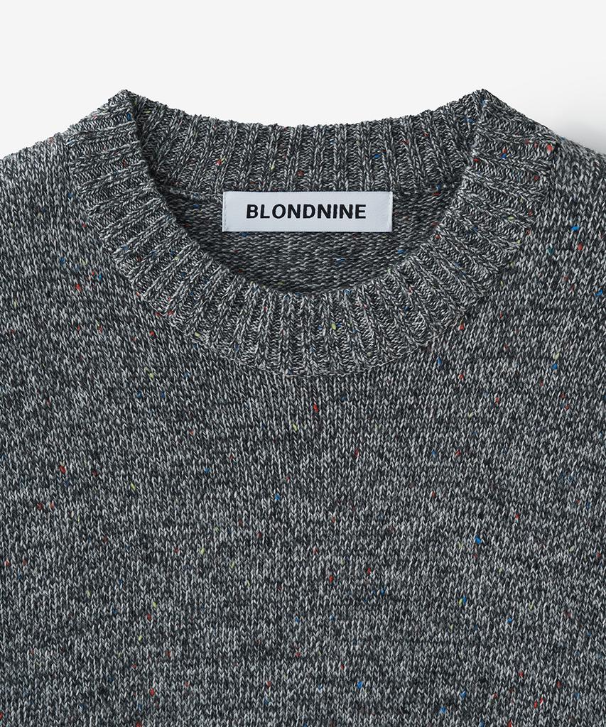 BLOND9 Mixed Yarn Round Knit_Gray