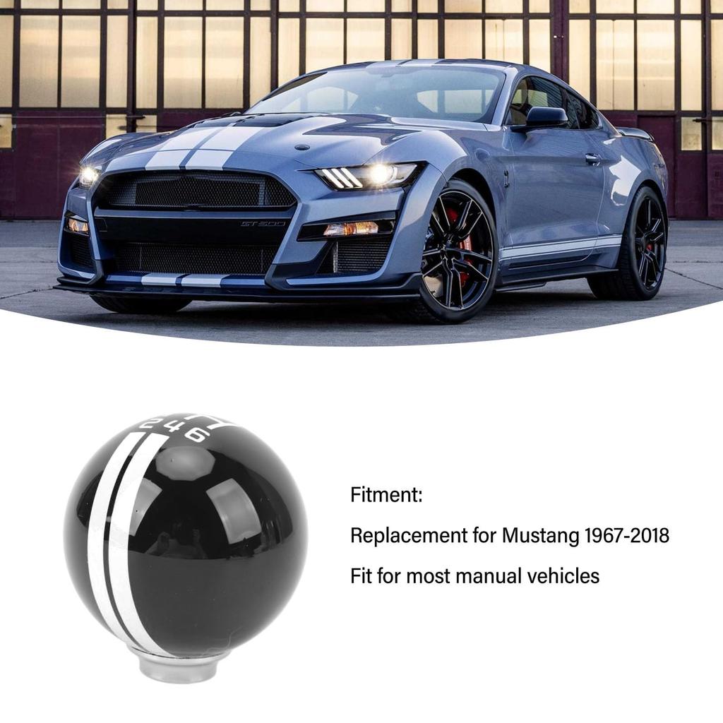 Гоночный Автомобиль Рычаг Переключения Передач Shelby GT500 Круглая Ручка Переключения Передач 3 Подходит для Большинства Ручных 6-ступенчатых Ручек, Стиль, (с адаптерами), Автомобили, Черный/Белый