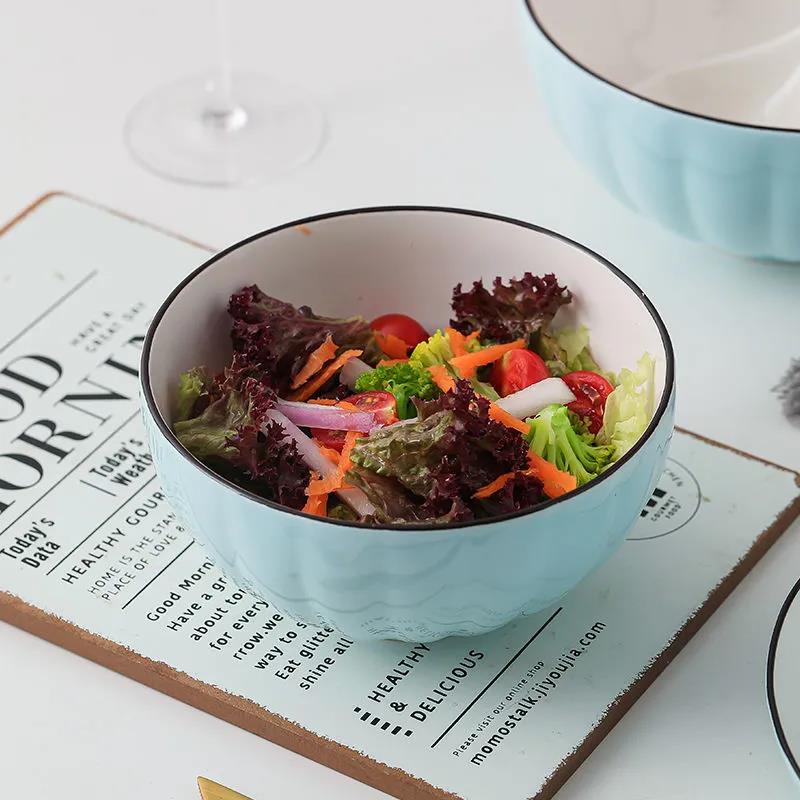 Набор бытовой посуды, креативная керамическая тарелка, японская миска для супа с лапшой, миска для еды, миска с тыквой, тарелка, обеденная тарелка, блюдо