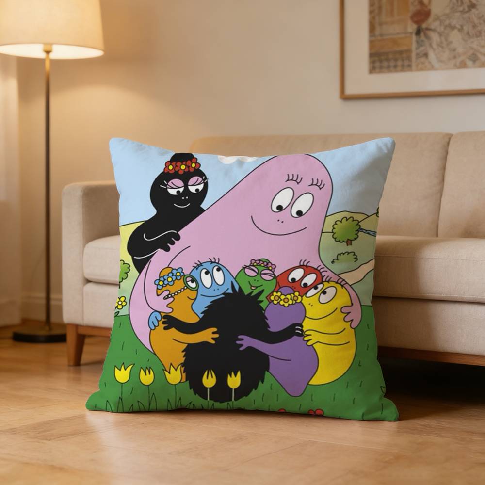 Cute Cartoon B-Barbapapa Pillow Case Pattern Printed Pillowcase For Living Room Sofa Cushion Cover
