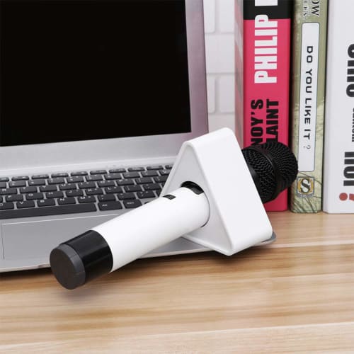 Operitacx 2-Piece ABS Microphone Flags for Studio, Square Microphone Mark, Portable Microphone Stand, Desk Microphone, Interview Microphone Handle, Mi