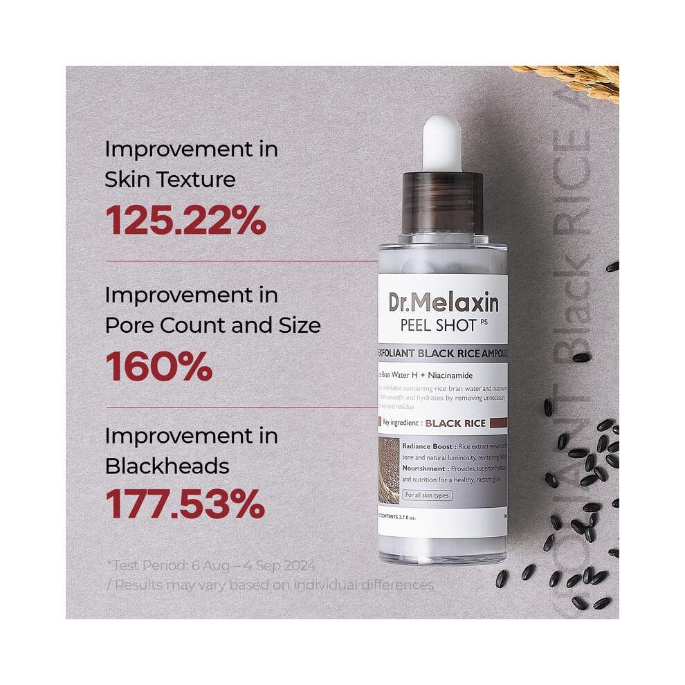 Peel Shot Glow Rice Ampoule Duo - Serums for Brightening, Exfoliating, and Moisturizing - Suitable for All Skin Types