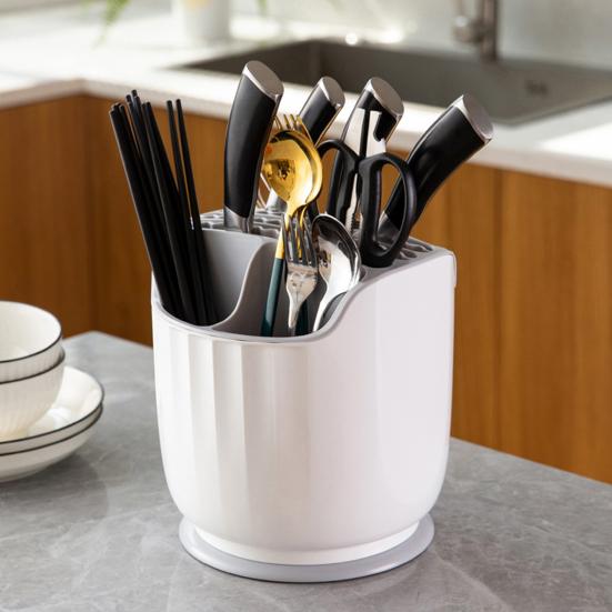 Стойка для хранения столовых приборов, большая вместимость, вращение на 360 градусов, палочки для еды, вилки, ложки, контейнер для товаров для дома