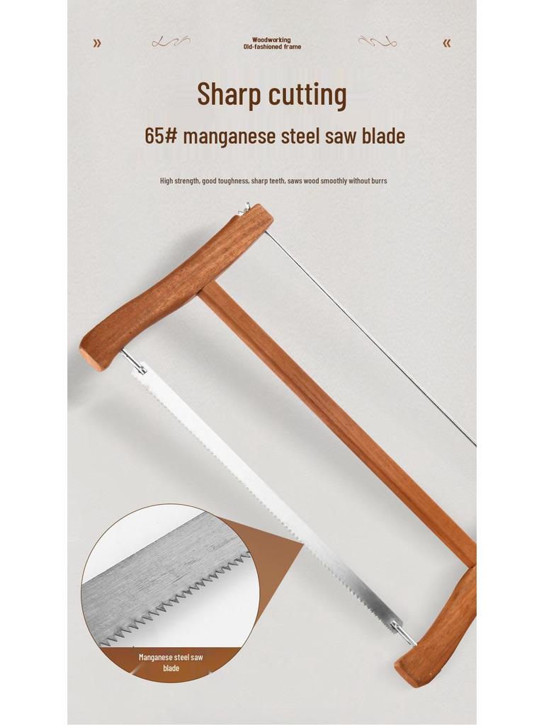 Bamboo Craftsman's Traditional Woodworking Tools Set: Fine-tooth Hand Saw & Sharp Frame Saw