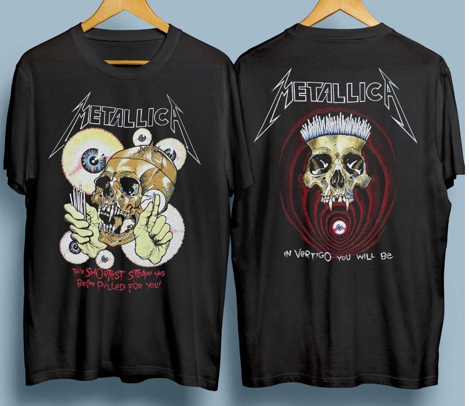 Metallica Shortest Straw Тур 1988 года Арт Пушхеда Репринт Винтажный Стиль Унисекс Футболка