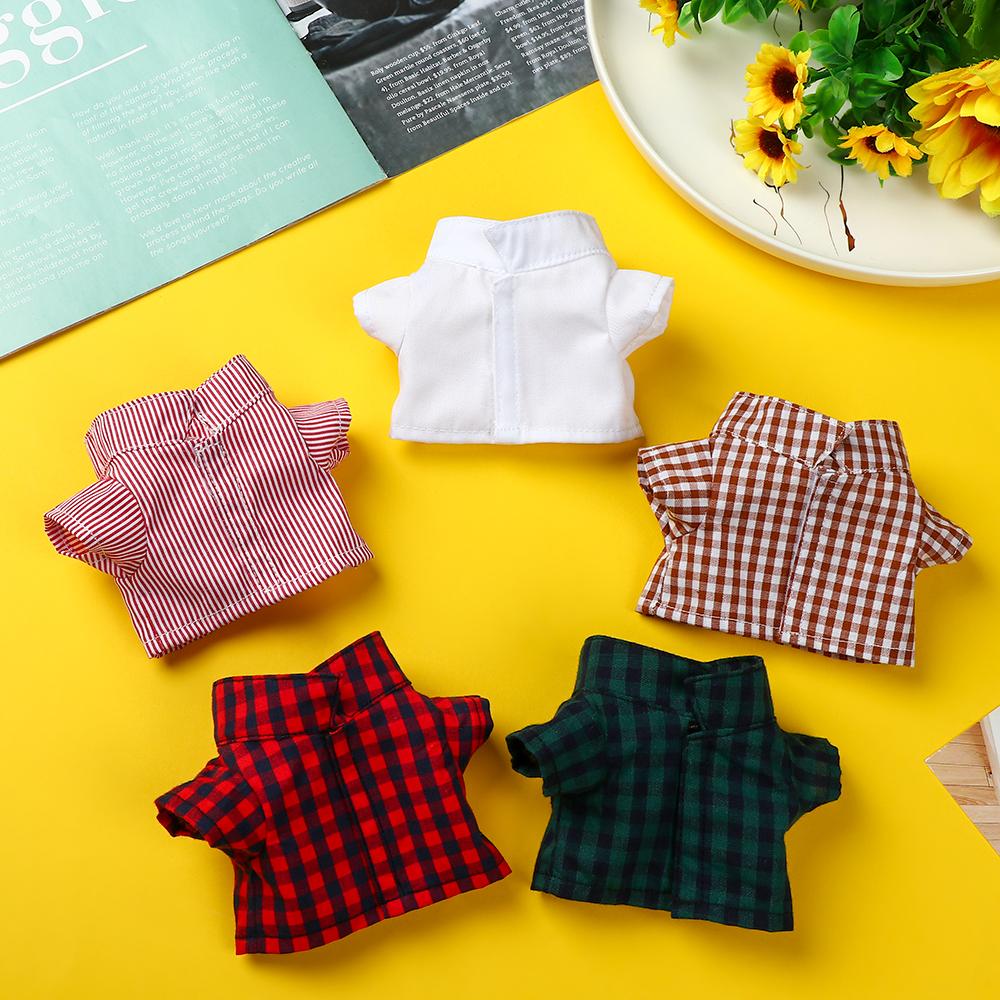Accessories Cotton Stuffed Stripes Lattice 20CM Doll Shirt Solid Color Blouse Idol Doll Clothes