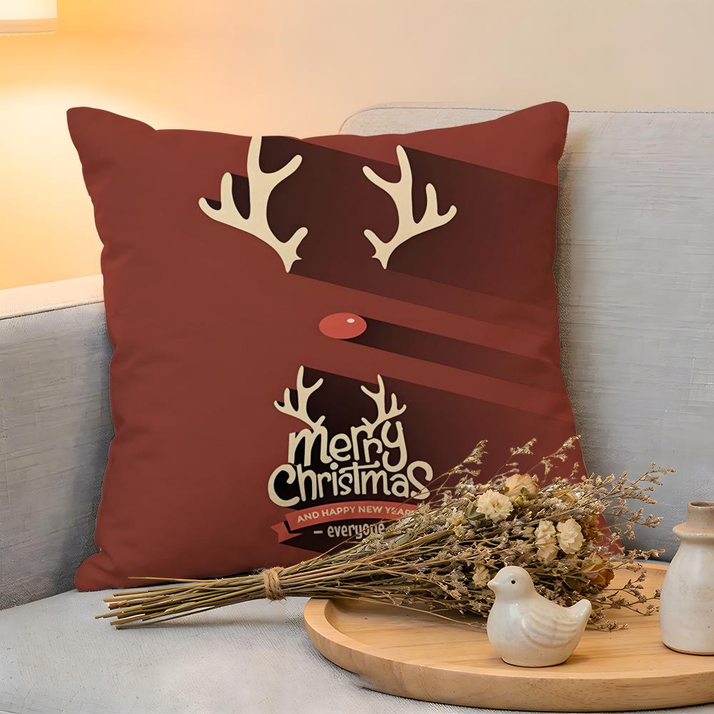 Cushion Cover Linen SkinFriendly Soft Decorative Case For Sofa Home Decor Christmas Red Collection Pillow cover