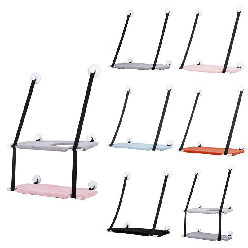 Window Suction Cat Hammock Space Saving Wall Mounted Pet Bed Double Layer Perch Sturdy Fabric Indoor Cat Lounger Easy Install Pet Resting Spot