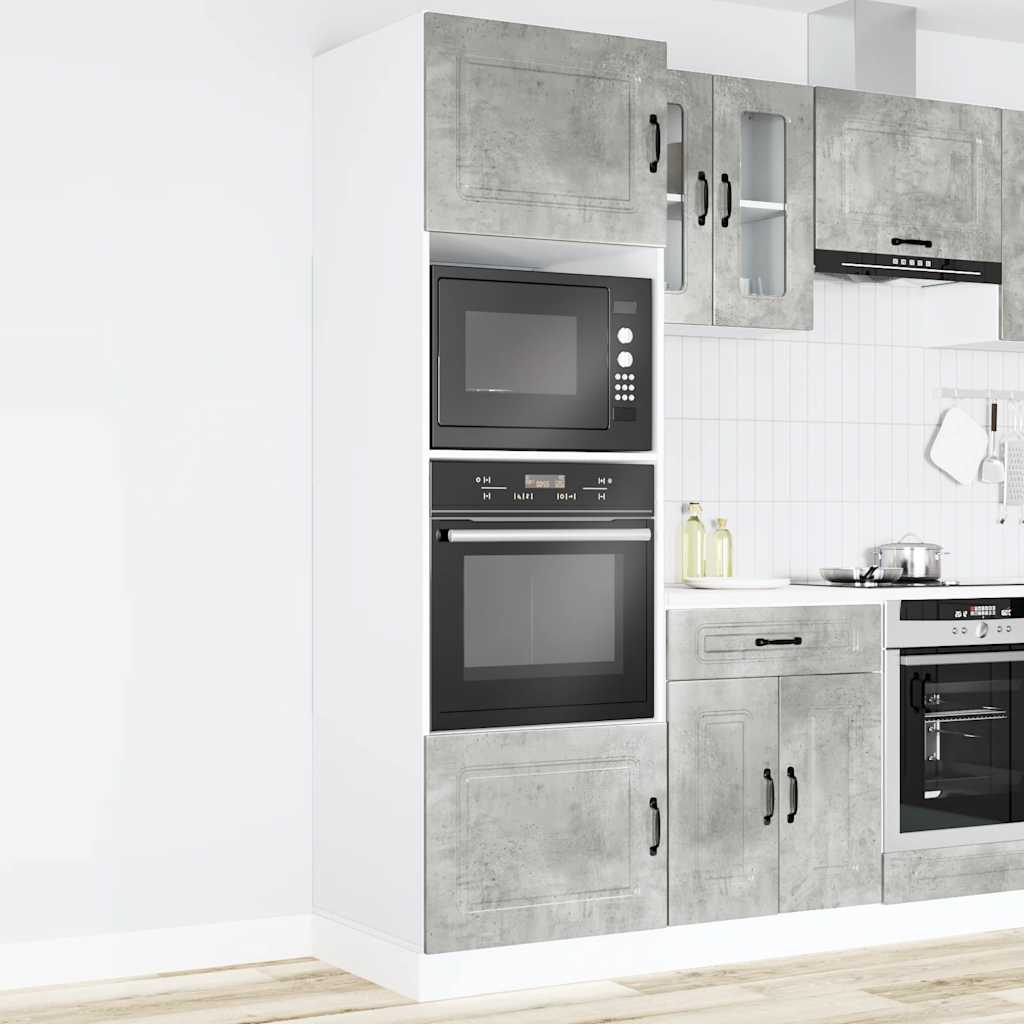 Kalmar Oven Cabinets 2 pcs Concrete Grey Particleboard