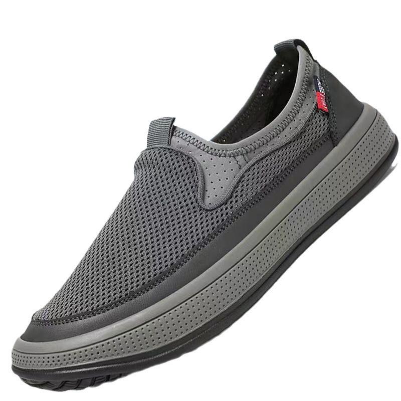 Men's Shoes Summer 2024 Old Beijing Cloth Shoes Men's Summer Breathable Sports Shoes One Pedal Dad Shoes Mesh Shoes