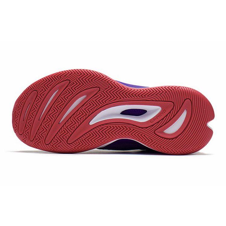 Li Ning Youth Pioneer Ling Team 2.5 Comfortable Mesh Non-Slip Shock Absorbing Mid-Top Basketball Shoes Kids Basketball Shoes Black Purple YKBS050-51