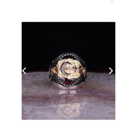 Серебряное кольцо с мотивом луны и звезды