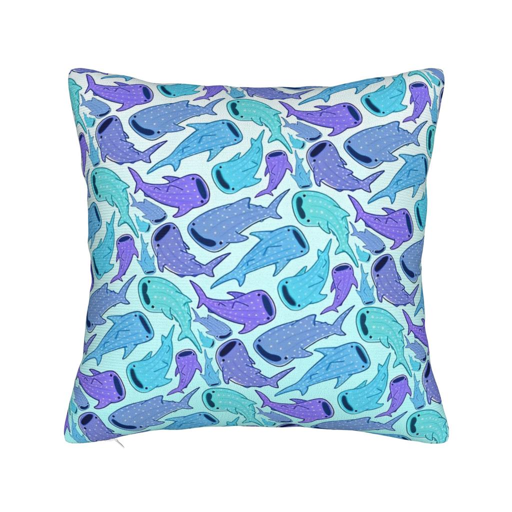 Голова молотка Чехол для декоративной подушки Полиэстер Подушки для дивана Звездные китовые акулы Винтажный наволочка
