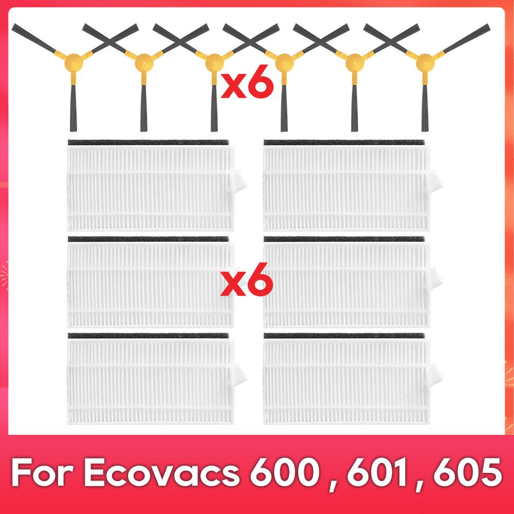 Подходит для ( Ecovacs DEEBOT 600, DO3G, 601, 605 ) Робот-пылесос Ролик Боковая щетка Крышка Фильтр Замена Запасная часть Аксессуар