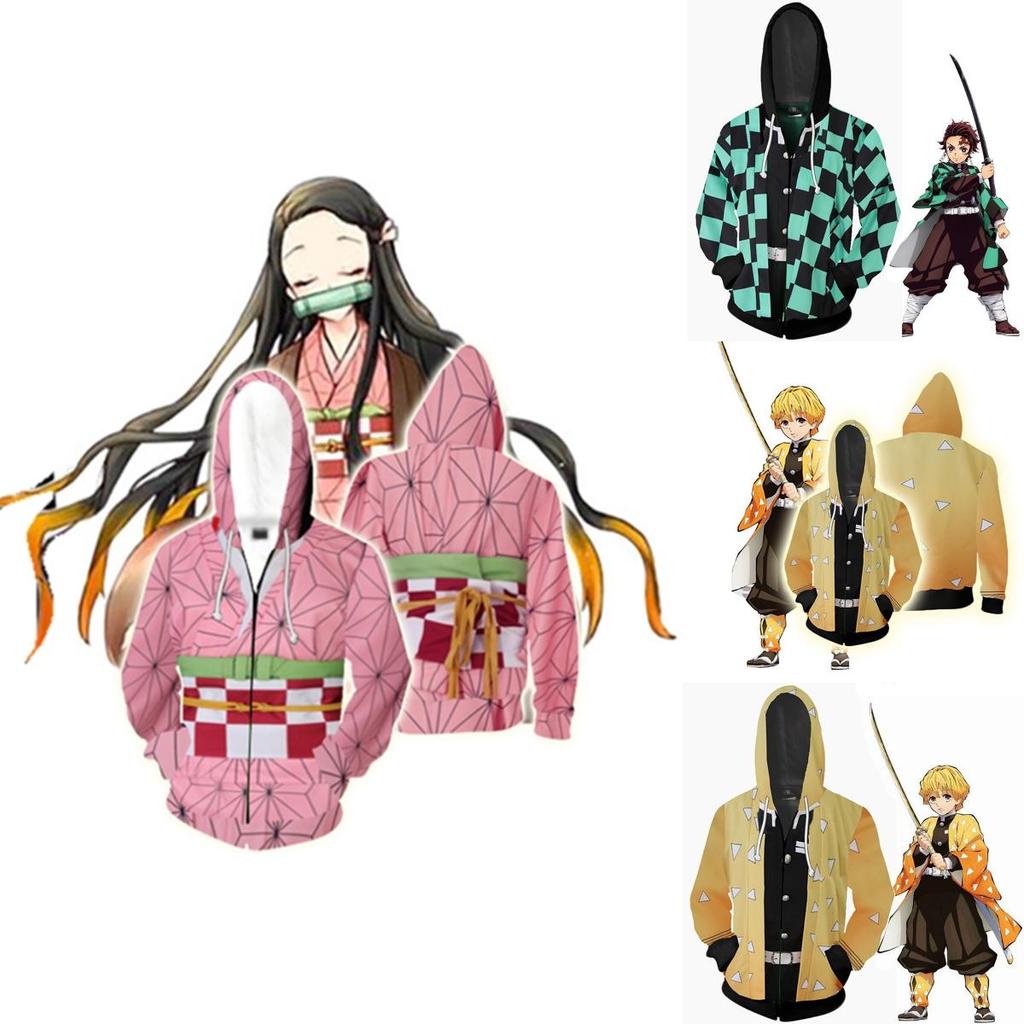 Худи Demon Slayer Kimetsu No Yaiba яркое мягкое на молнии для комфорта