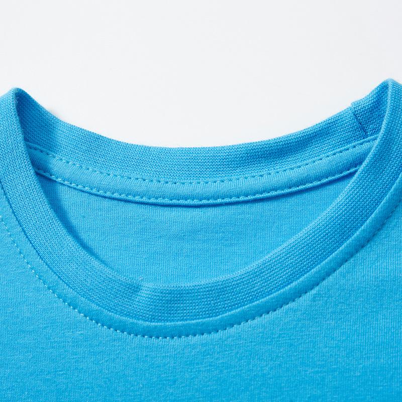 Хлопковая футболка в стиле мультфильма, детский топ, новая летняя футболка для мальчиков с круглым вырезом, детская футболка с короткими рукавами