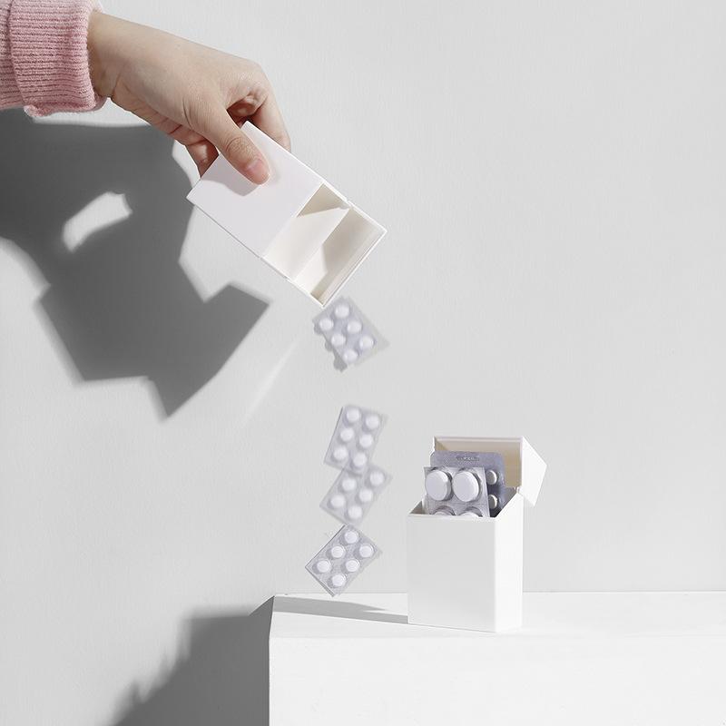 Abs Flip Square Белый ящик для хранения Многофункциональный пылезащитный органайзер для сортировки