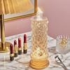 LED Candle Lights Romantic Rose Shadow Flameless LED Candles Battery Operated Pillar Lamp for Valentines Wedding Decorations Home