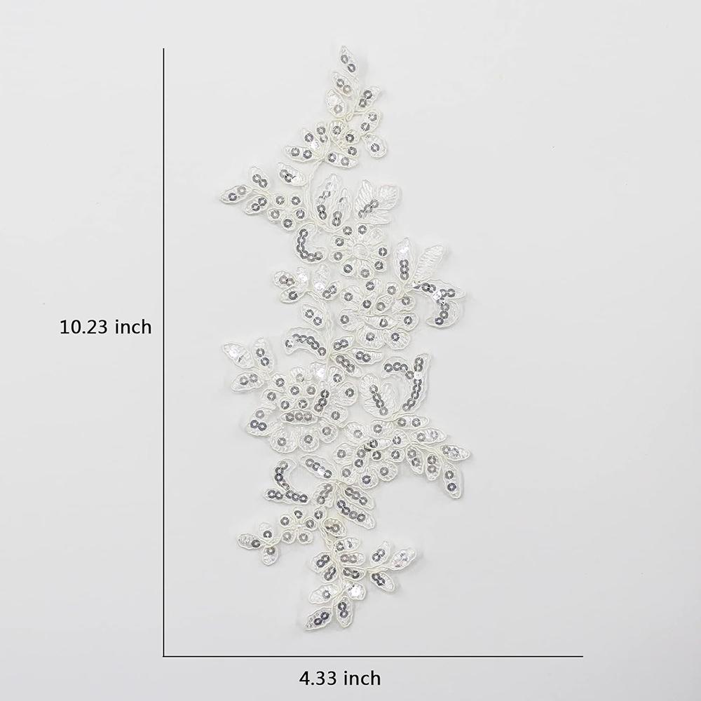 1 пара белых черных аппликаций с цветочными блестками кружевная ткань патч для одежды свадебные аксессуары ткань DIY Reapir Craft