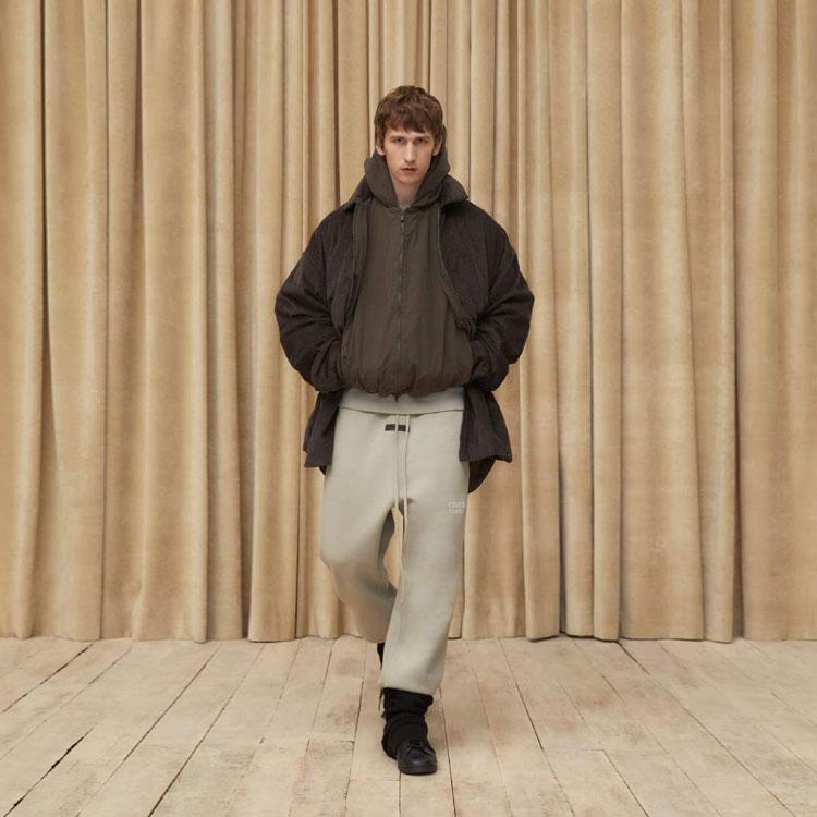 Fear of God Essentials Вельветовая рубашка-куртка SS23 с плюшевой подкладкой Мужская верхняя одежда Черно-серая FOG-SS23-045