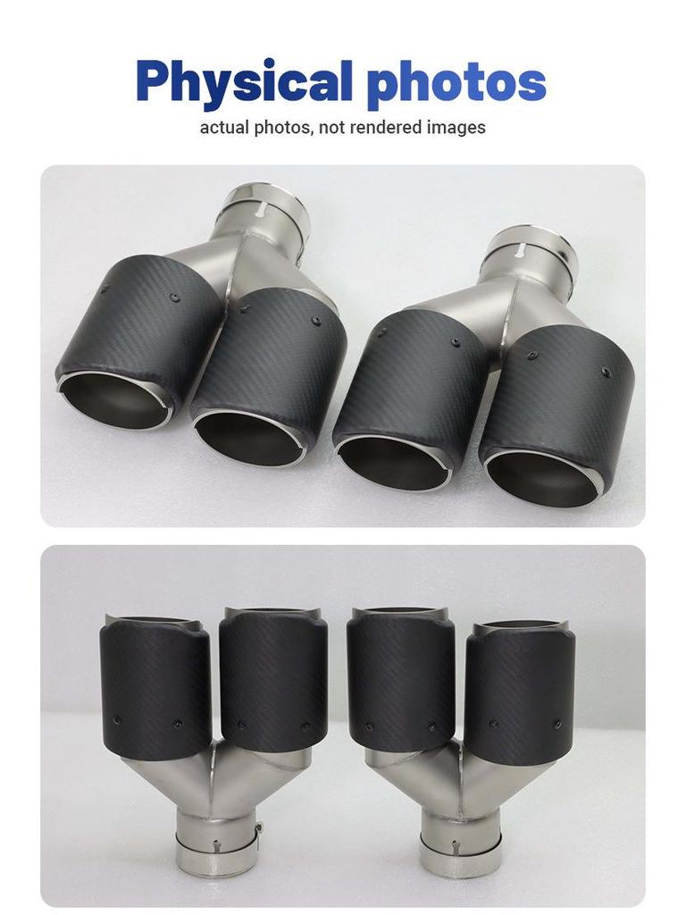 Carbon Fiber Stainless Steel Exhaust Tailpipe Cover for BMW Cars