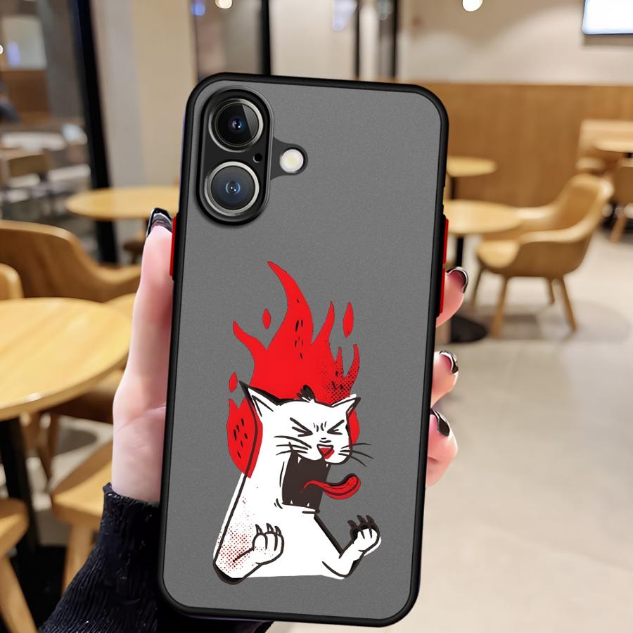 Чехол 'Странный кот' для iPhone 17 Pro Max 15 XS XR 7 8 SE 14 12 Air 16 Plus 11 13 Mini Funda Задняя крышка телефона