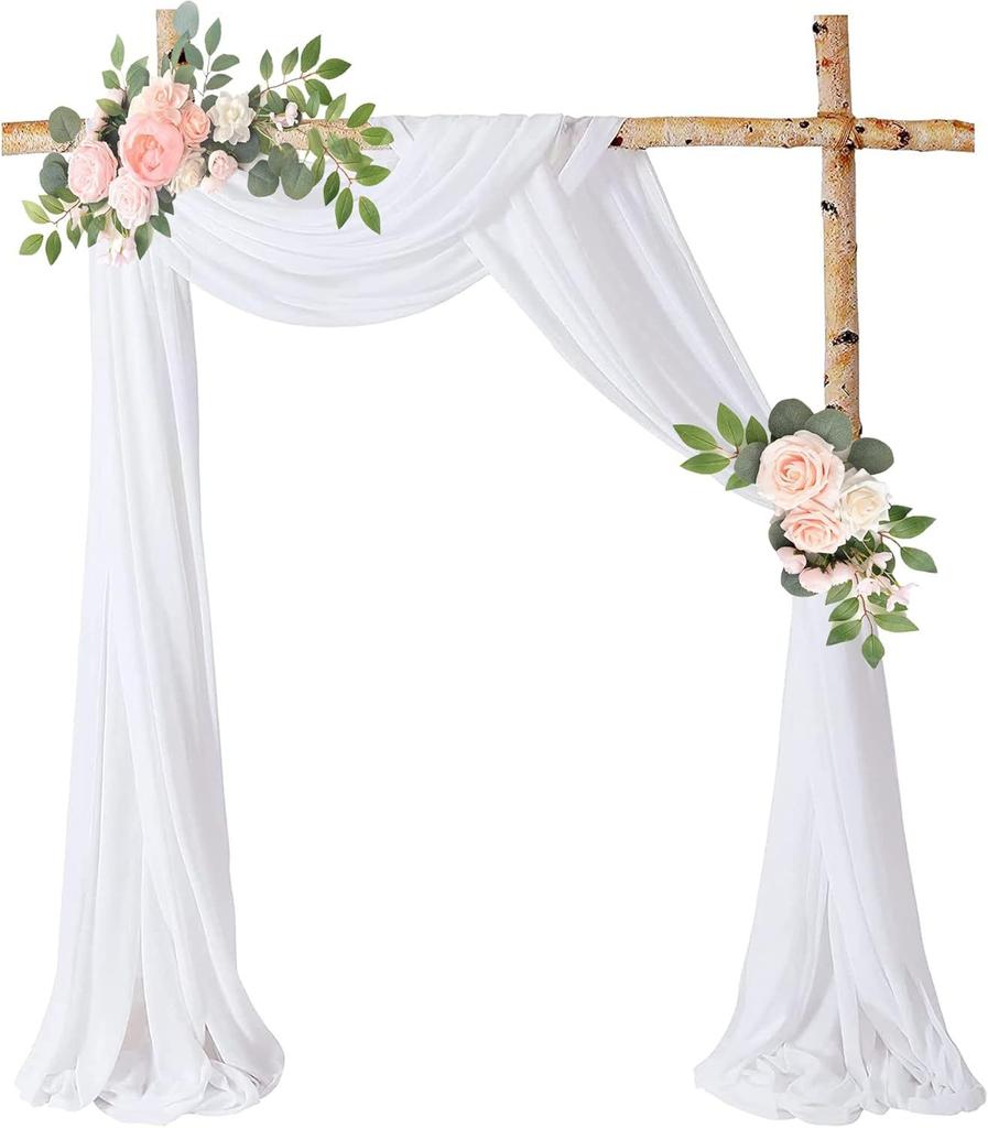 1PC Arch Wedding Veil Lawn Wedding Event Outdoor Decoration Drape Wedding Drapery Table Flag Arrangement