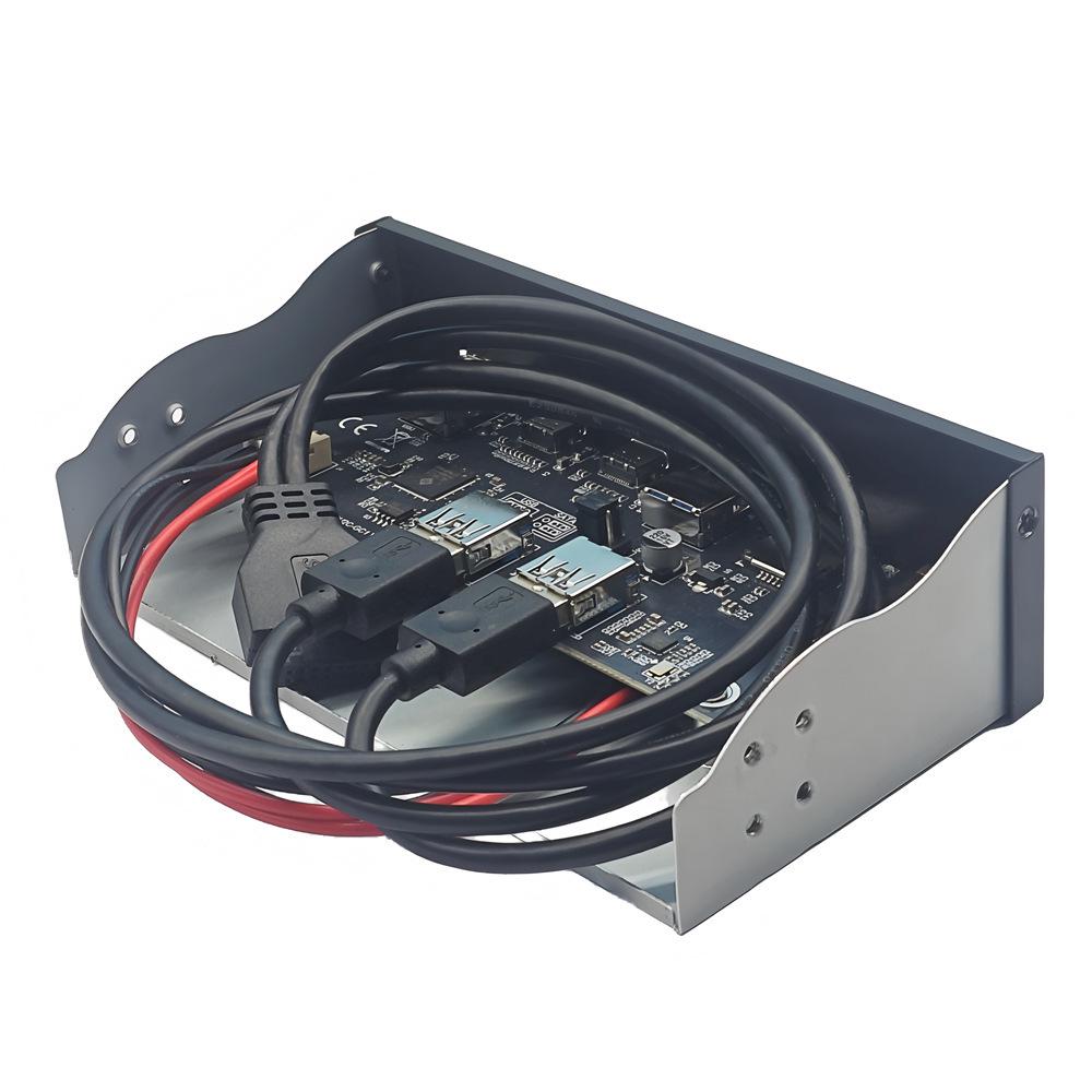 Панель для оптического привода 5,25 дюйма USB 3.2 Gen 1 с HD Audio, USB-A, USB-C и кардридером SD/TF